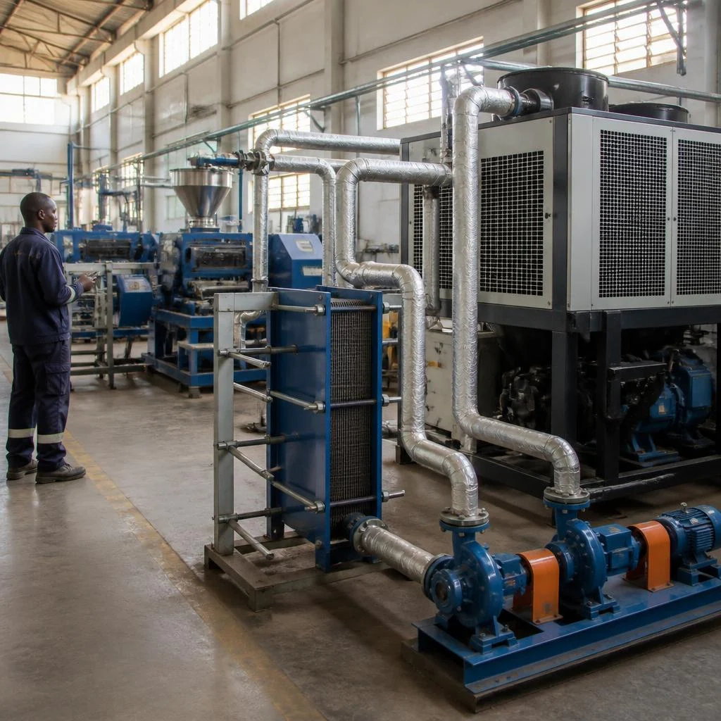 Industrial rooftop cooling plant