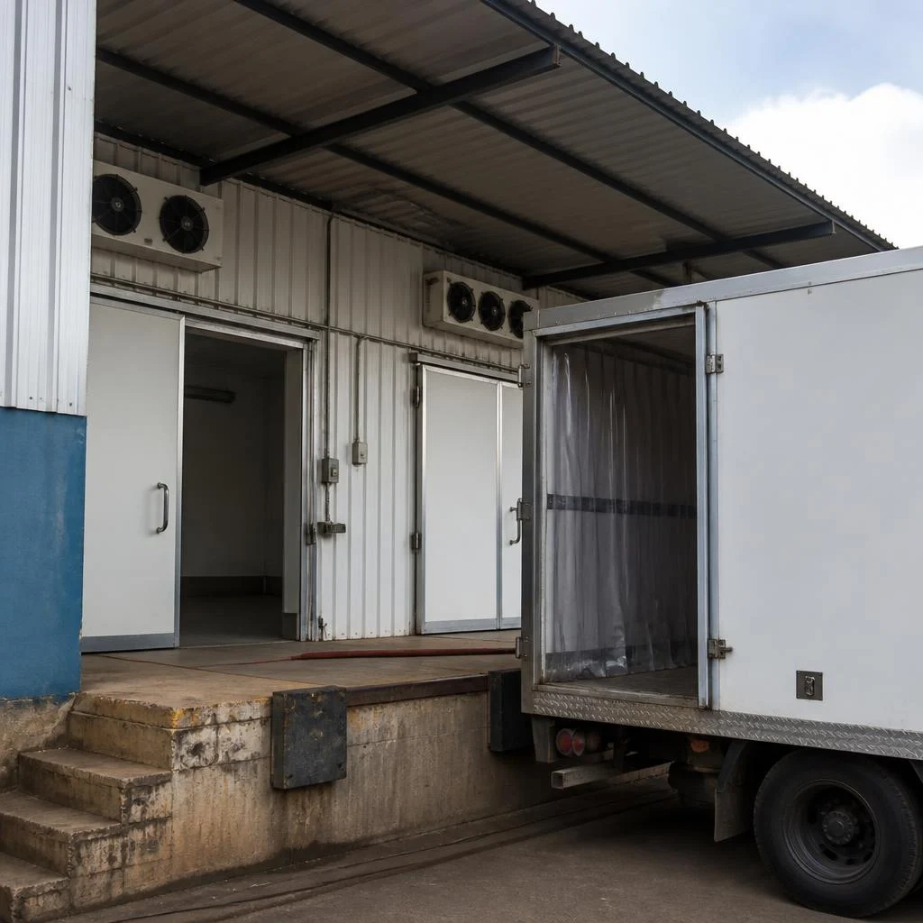 Warehouse loading-bay cooling and ventilation equipment